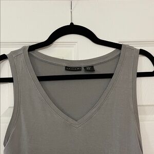 Tahari Ruched Gray sleeveless tunic